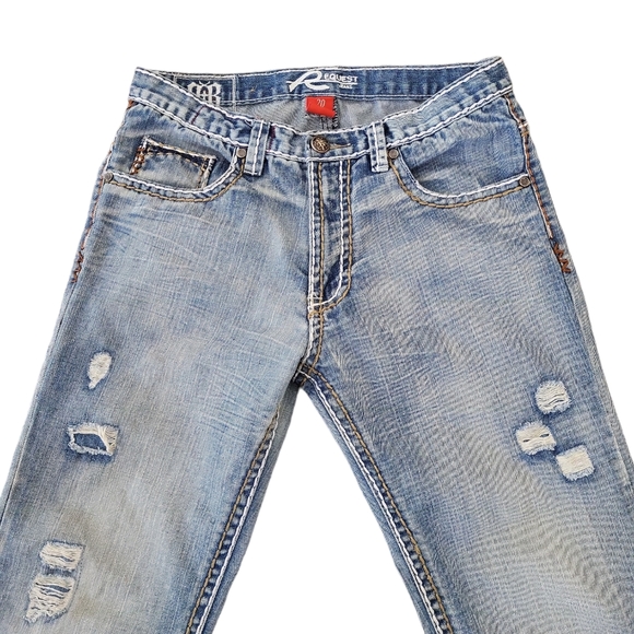 EUC Request women's denim distressed ripped distroyed straight leg jeans, 20 - Picture 2 of 15